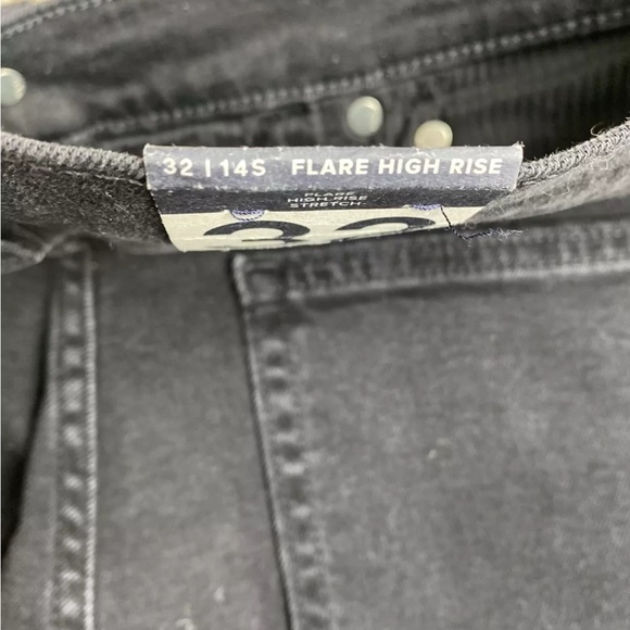 GAP Women's high rise flare stretch black denim jeans Size 32/14 Short NEW - Picture 3 of 7